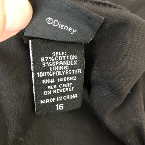 Disney Minnie & Mickey Mouse Print Sleeveless Dress Women 16 Black White Fit Fla - Picture 11 of 13